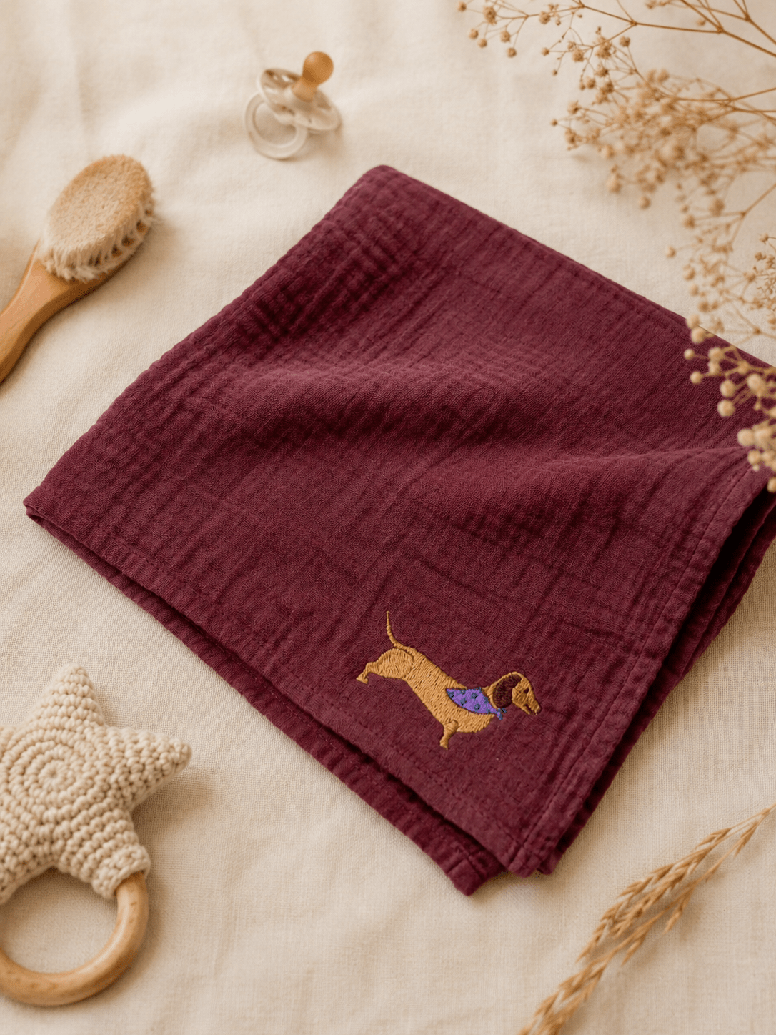 Atelier Pomme Petit Towel - Hydrofiele Doek - Burgundy Boo - Little Things