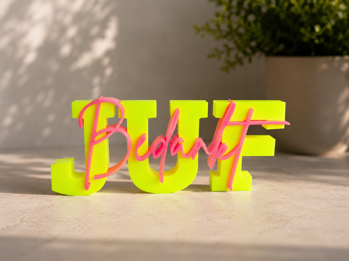 3D Decoratietekst "Bedankt Juf" - Little Things 3D