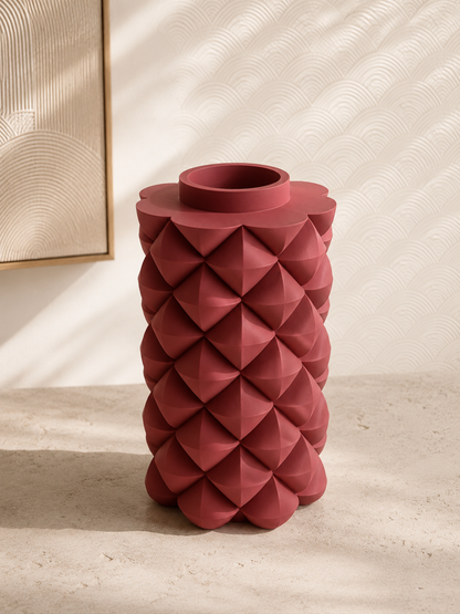 Bloemenvaas 3D Geprint - Geometrisch Ruitpatroon - Little Things 3D