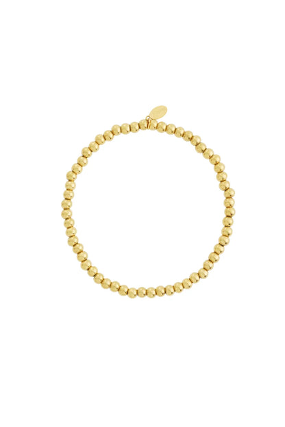 Lilli June roestvrij stalen armband - Kralen 4mm - Goud