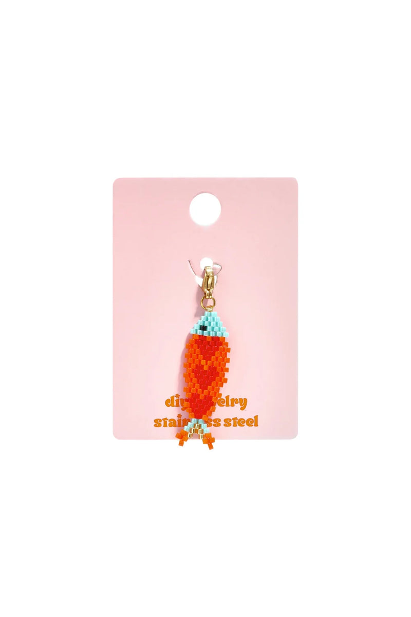 Lilli June Glazen Vissen Bedeltje - DIY Sieraden - Oranje