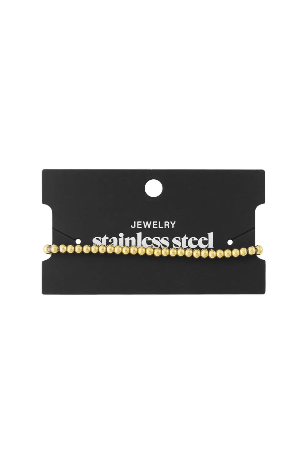 Lilli June roestvrij stalen armband - Kralen 4mm - Goud