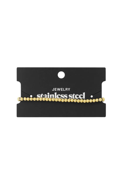 Lilli June roestvrij stalen armband - Kralen 4mm - Goud