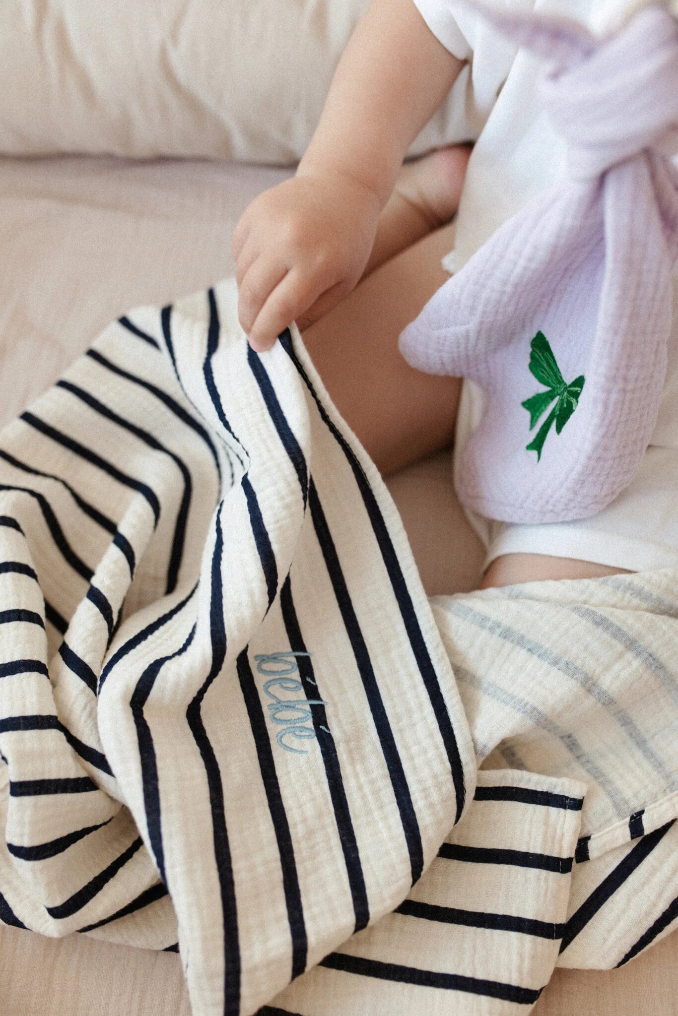 Atelier Pomme Huge Towel - Hydrofiele Doek - The Breton Stripe - Little Things