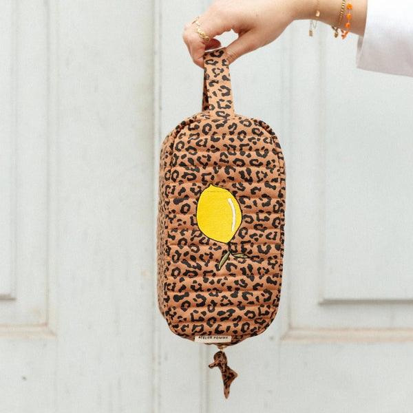 Atelier Pomme The Perfect Pouch – Leopard – Zitrone