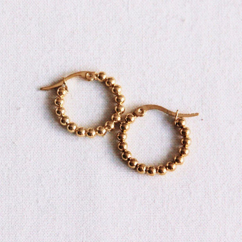 Bazou - Gouden Oorbellen met Balletjes - 20mm