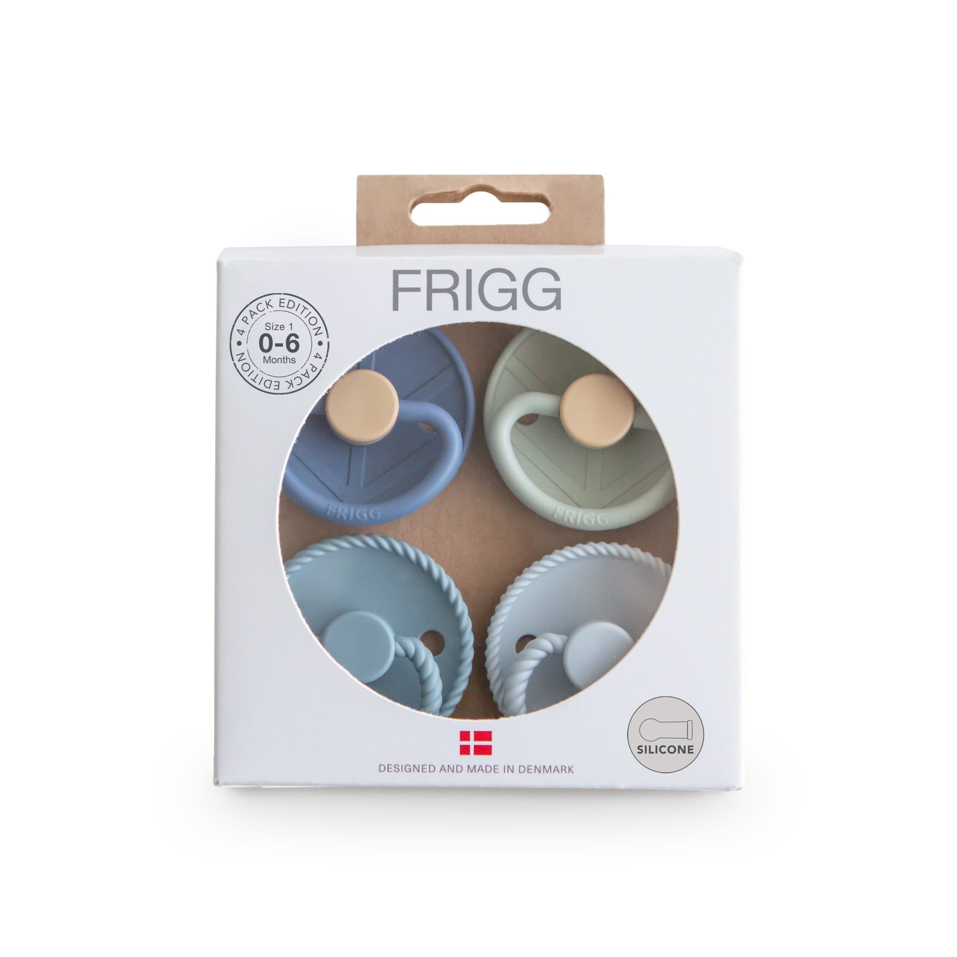 FRIGG 4 - pack siliconen speentjes – Skyline Serenity – maat T1 - Little Things