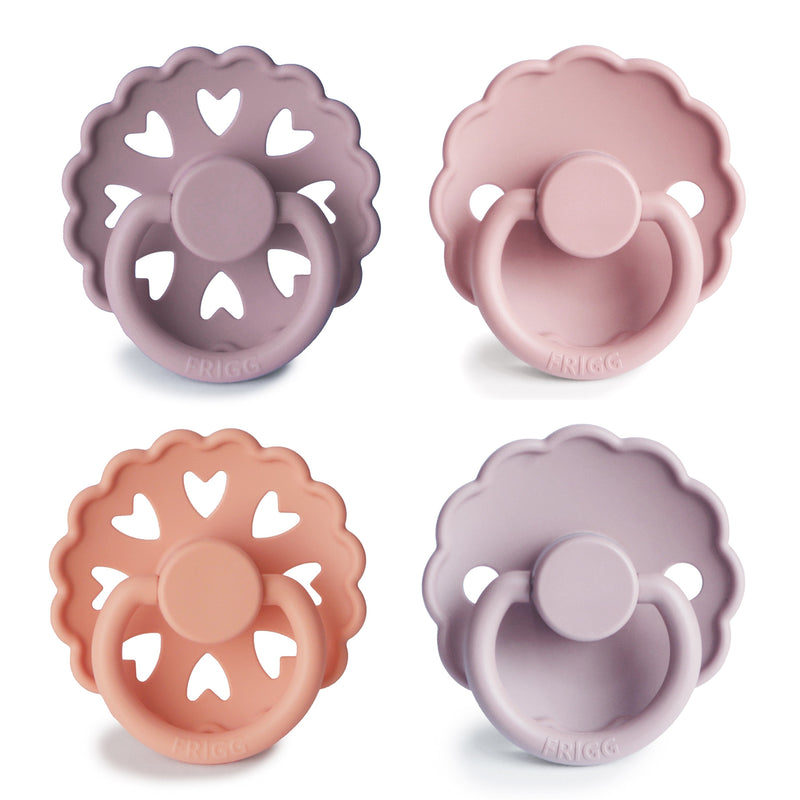 FRIGG 4-pack siliconen speentjes – Sunset Bliss – maat T1