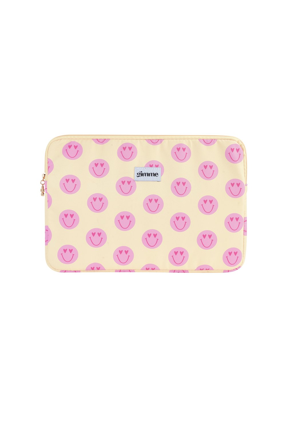 Gimme Smiling Face Laptophoes - 13 inch - Geel - Little Things