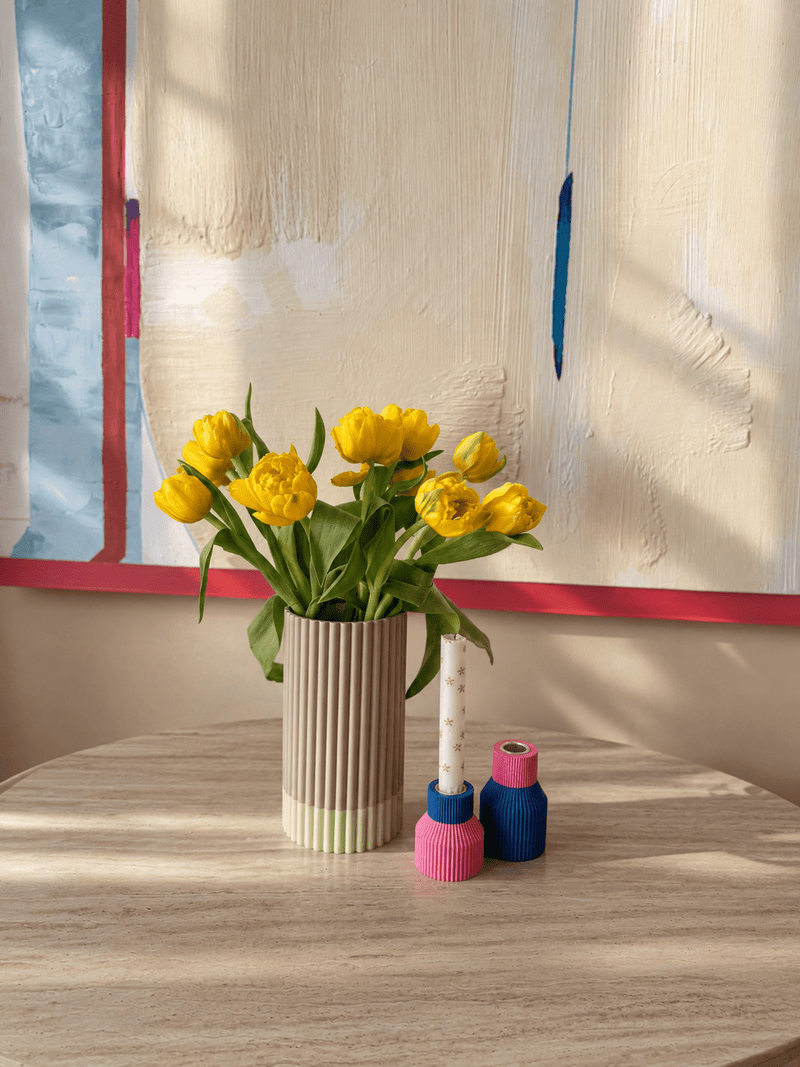 Little Things 3D - Gerippte Zylindervase - Zwei Farben