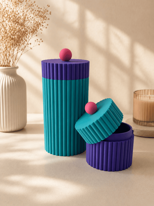 Little Things 3D - Ribbel Opbergpotten Set - Koffie & Suiker