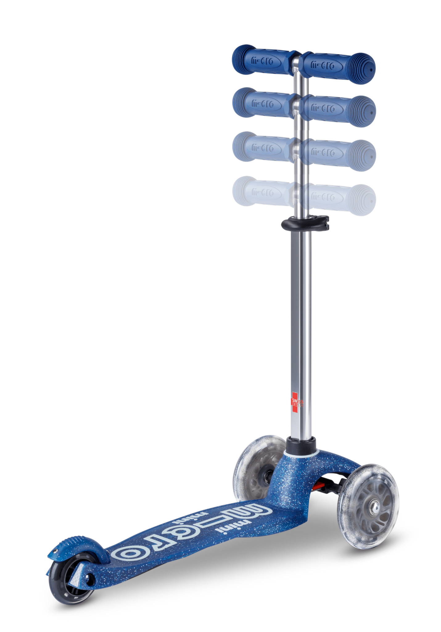 Micro Mini Deluxe Galaxy Glitter LED – Kinderstep met Lichtgevende Wielen – Blauw - Little Things