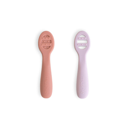 Mushie First Feeding Baby Spoon – Rose / Soft Lilac - Little Things