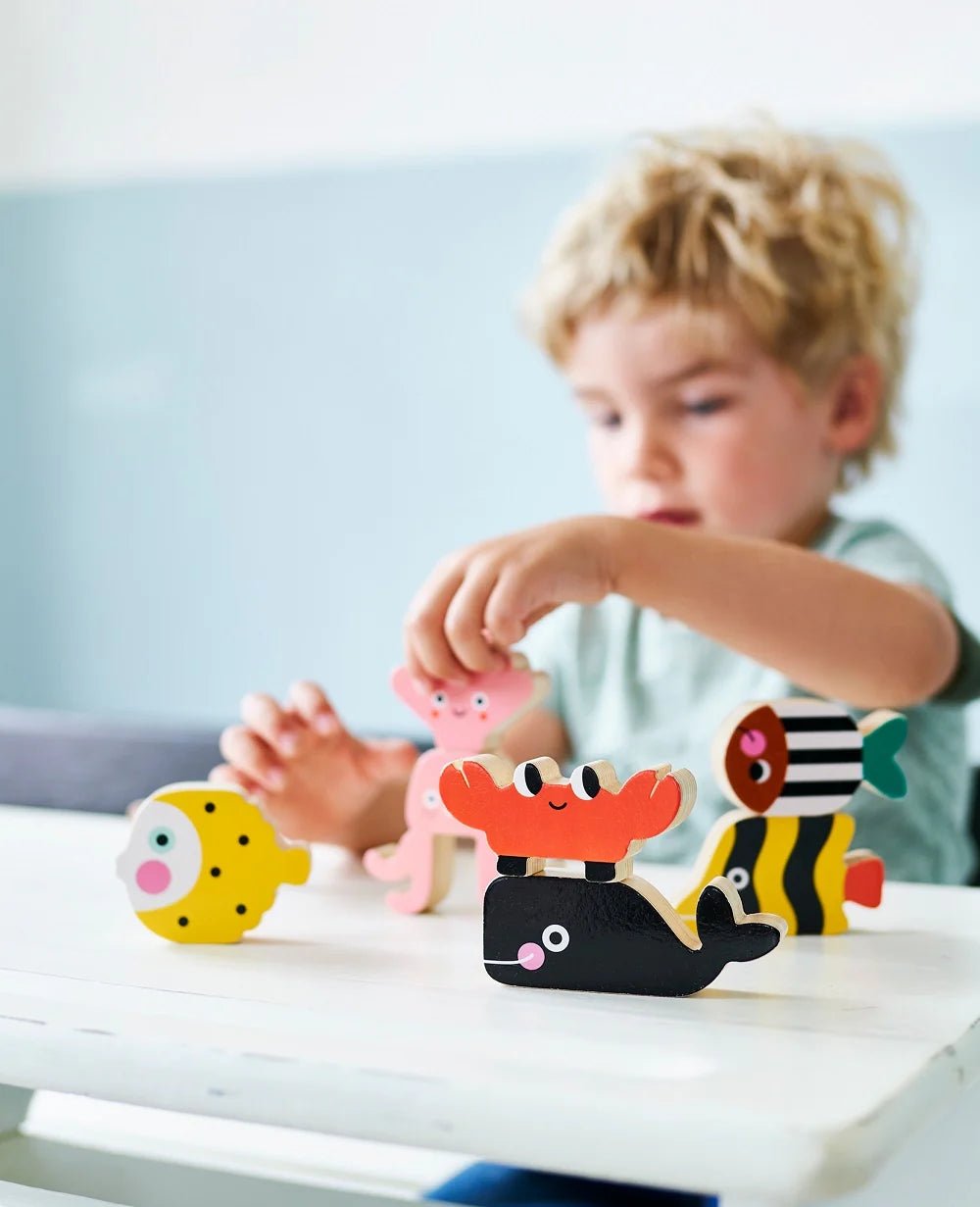 Petit Monkey Houten Oceaan Stapeltoren - Little Things