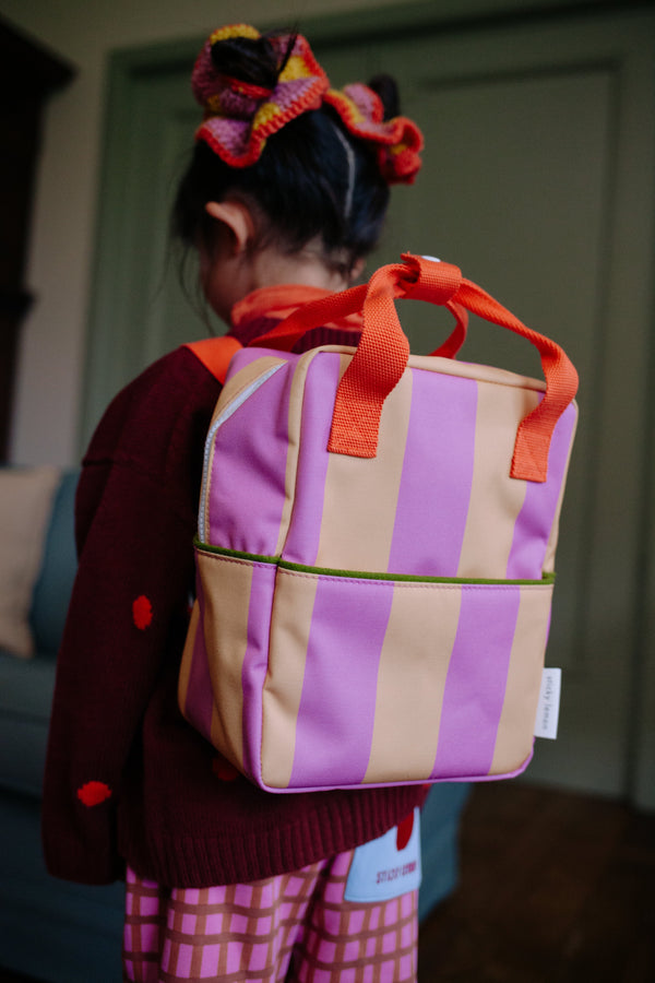 Sticky Lemon Backpack Small – Stripes - Rosebay Pink & Apple Juice