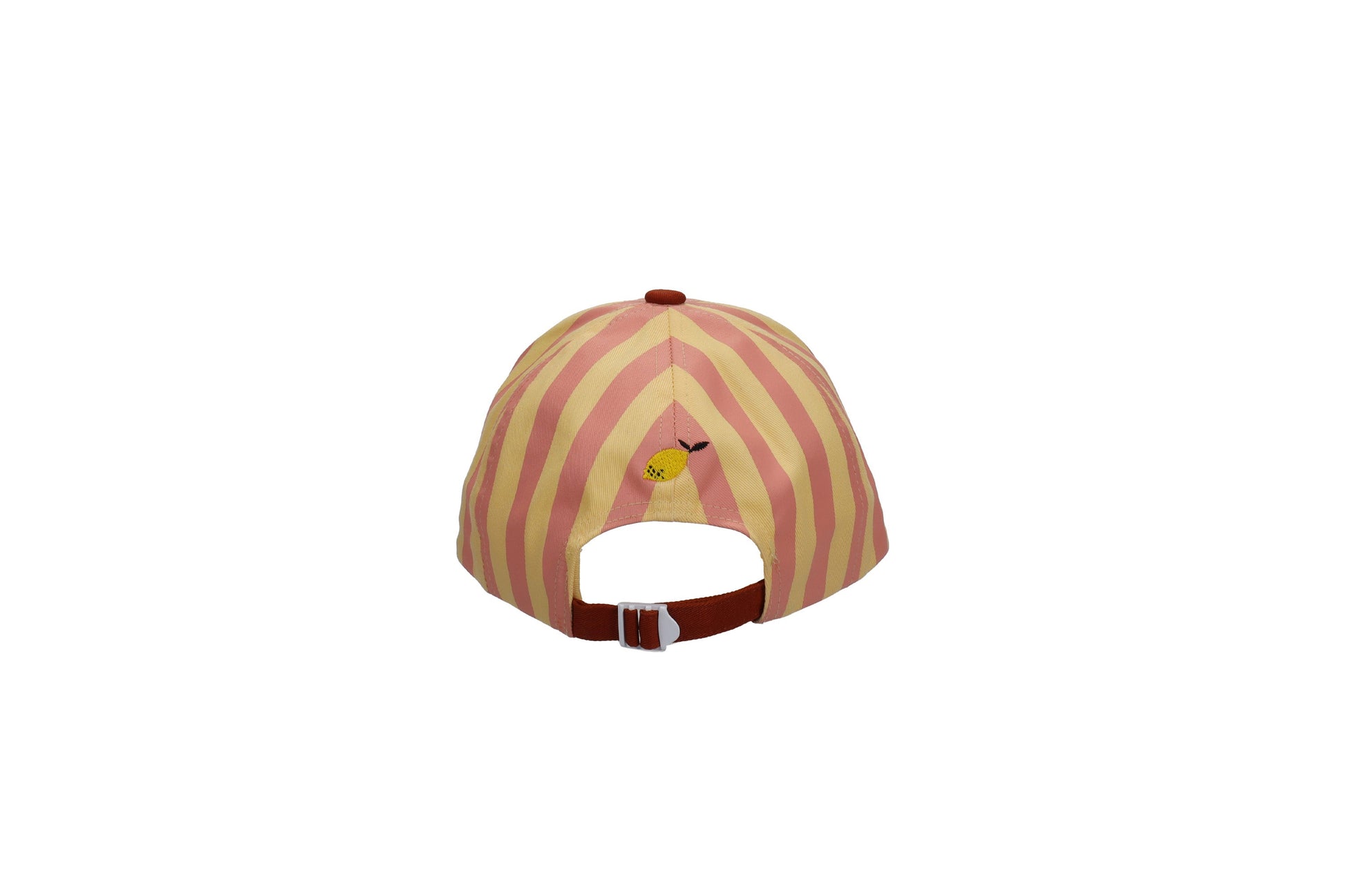Sticky Lemon Cap – Stripes - Coral Pink & Sandy Yellow - Little Things