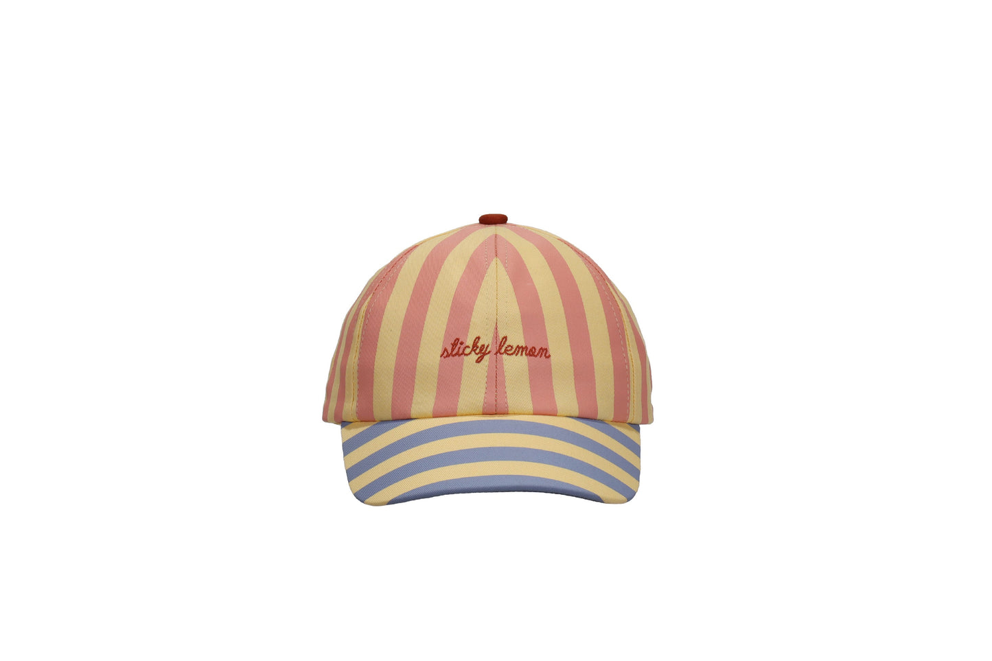 Sticky Lemon Cap – Stripes - Coral Pink & Sandy Yellow - Little Things